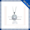 AAA 12-13mm strong brightness and good flawless 925 silver sunflower pearl pendant